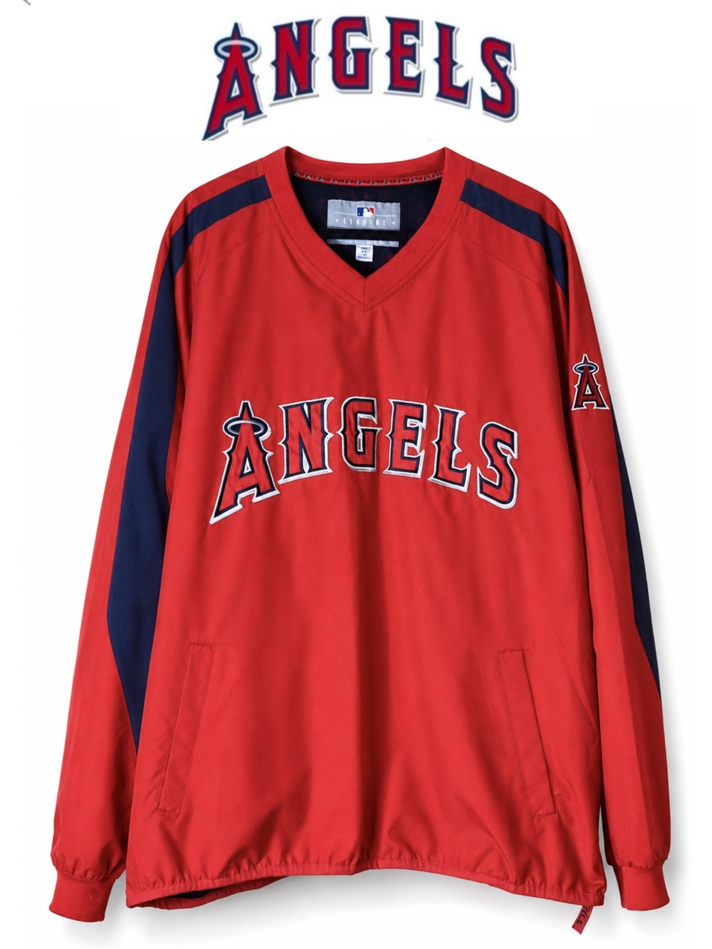 Mens MLB Los Angeles Anaheim Angeles Baseball Jacket Pullover Windbreaker XXL‎
